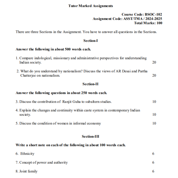 BPSC 102 IGNOU Solved Assignments 2024-25 (English) PDF Download – IGNOU Galaxy