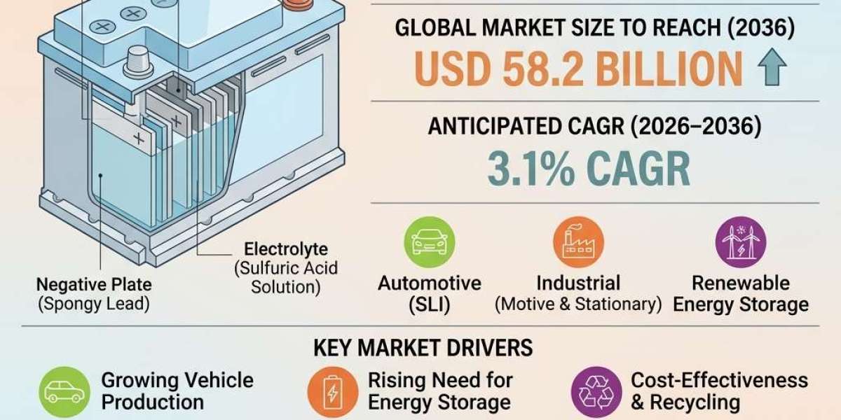 Lead Acid Battery Market Forecast 2026–2036: Global Market to Reach USD 58.2 Billion by 2036 at 3.1% CAGR