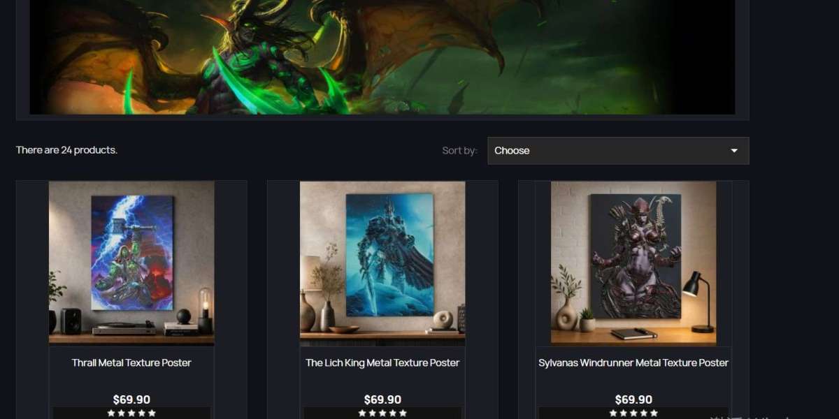 World of Warcraft Metal Texture Character Posters