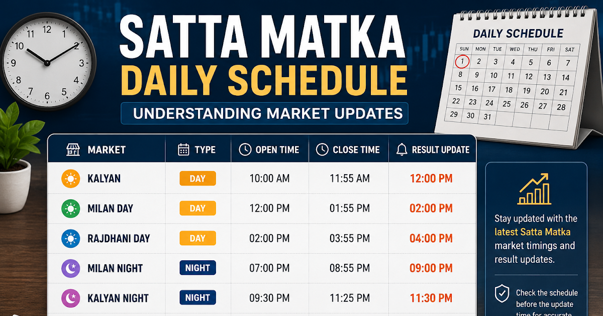 Satta Matka Hub:    Satta Matka Daily Schedule: Understanding Market Updates