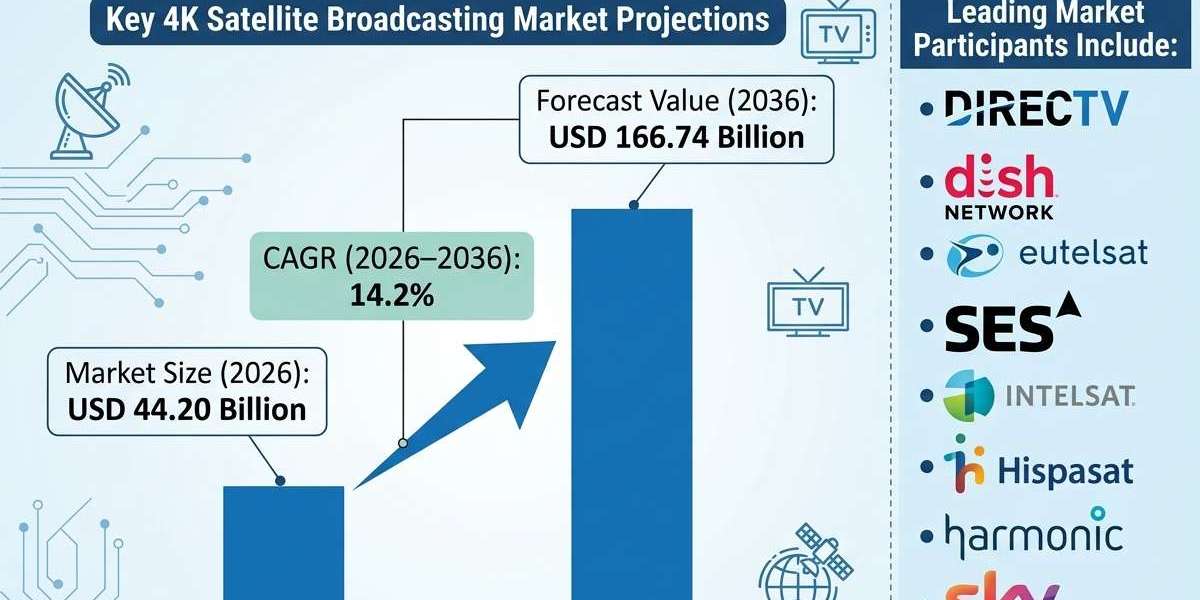 4K Satellite Broadcasting Market to Grow from USD 44.20 Billion in 2026 to USD 166.74 Billion by 2036
